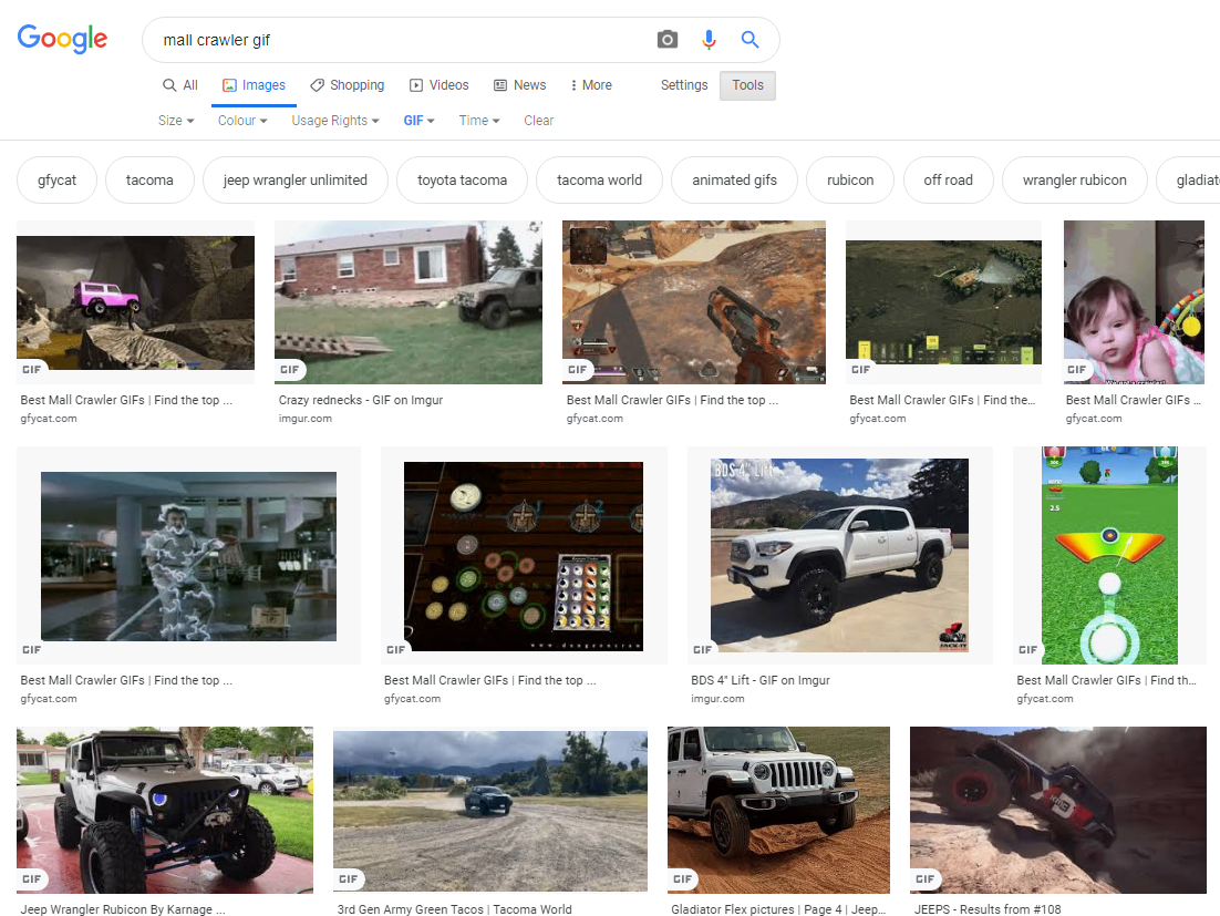 Jeep Gladiator When you google "Mall Crawler gif" 1593034247994