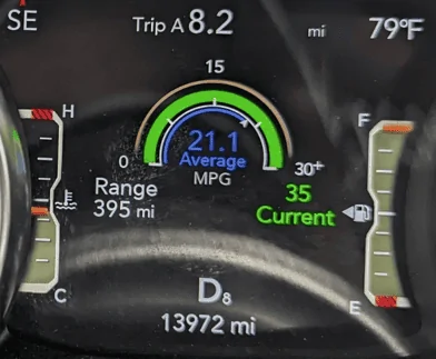 Instant MPG disappeared from Fuel Economy screen on instrument cluster