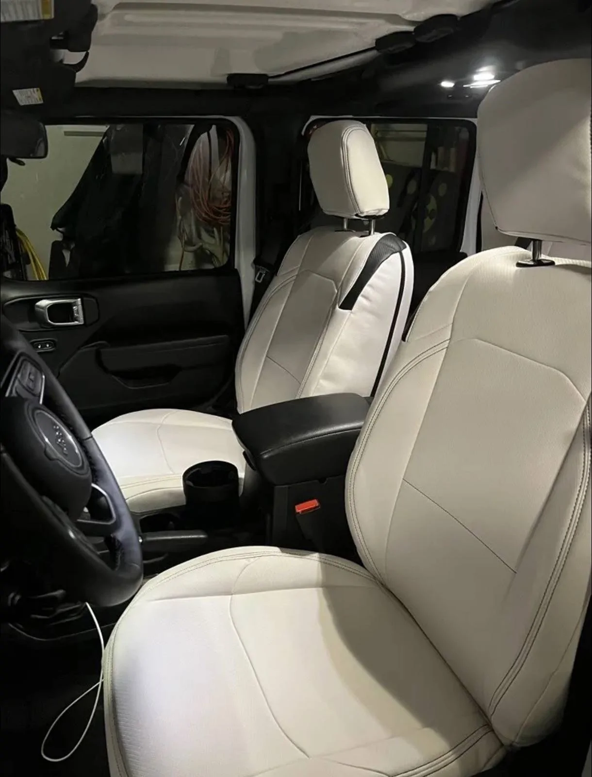 PRP 2018+ Jeep Wrangler JLU/4 Door/ Jeep Gladiator JT/ Rubicon Front Seat Covers (Pair) - Black/Tan main image 0