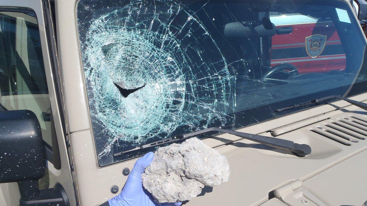 Dang! Even Gorilla Glass wouldn't have helped with this rock to the ...