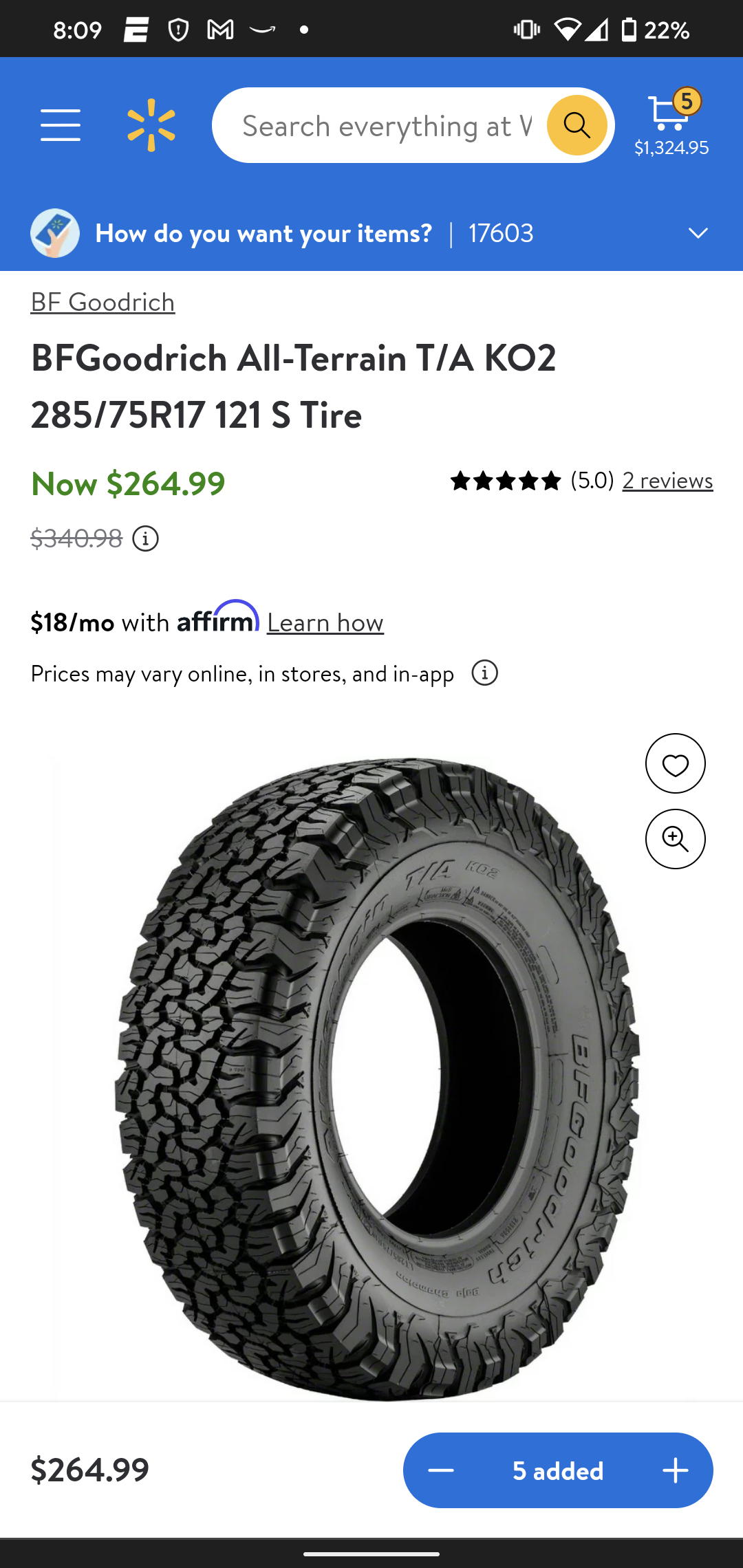 Jeep Gladiator Possible tire scam? maxxis razr mt Screenshot_20221002-080915