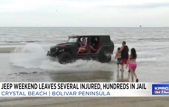 Public drunkenness, disorderly conduct leads to 233 arrests at annual Jeep Weekend in Galveston Texas. 50+ people rushed to hospital