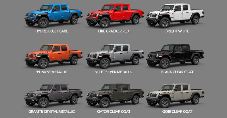 2019 Jeep Wrangler Color Chart