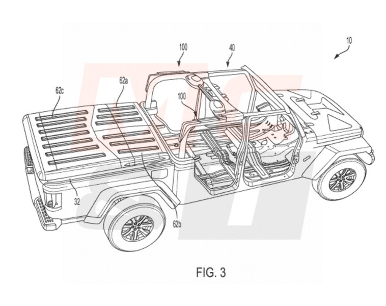 Jeep patents Gladiator tonneau cover that can fit / carry all the