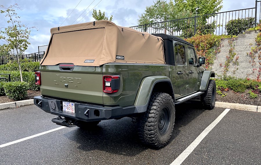 Retro "Embossed" Jeep Tailgate Badge Installed Jeep Gladiator (JT